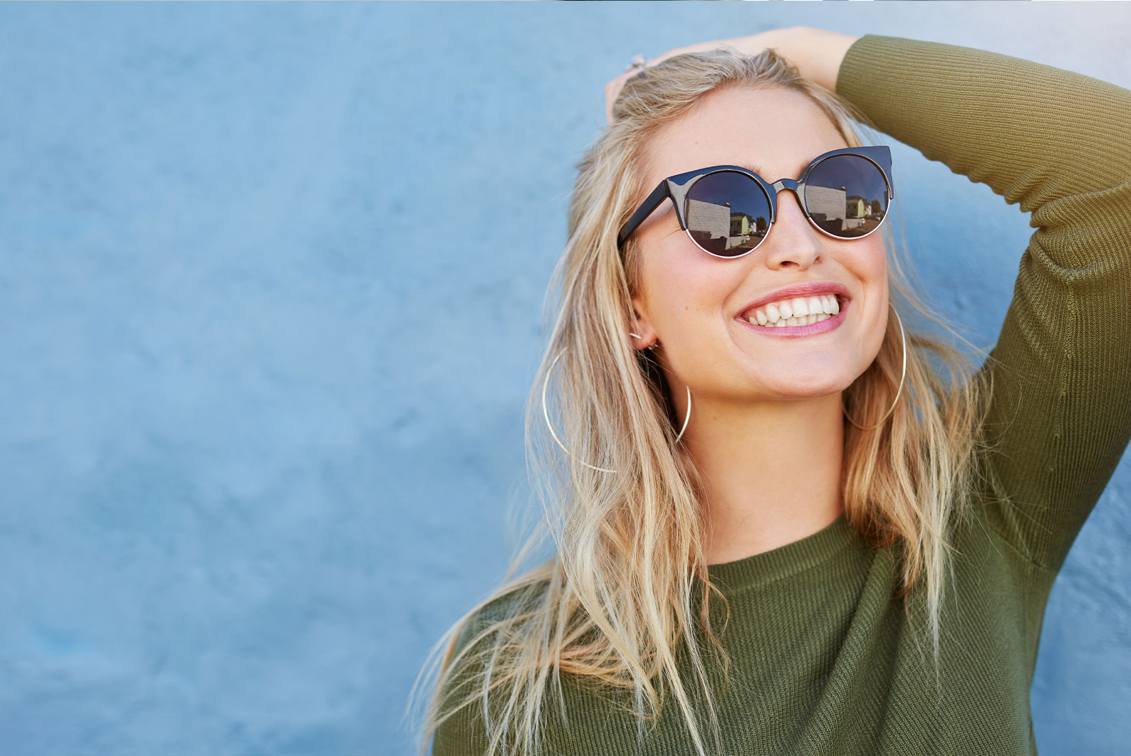 stylish women smiling brightly