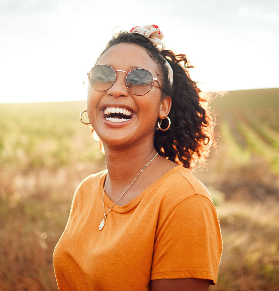 woman on holiday in the countryside of Colombia for adventure, peace and calm in summer.
