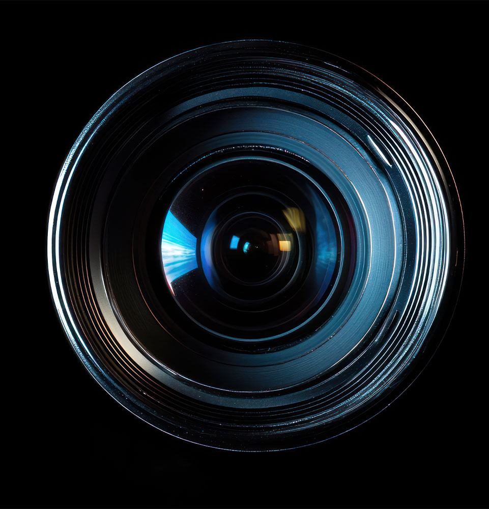 close up of camera lens