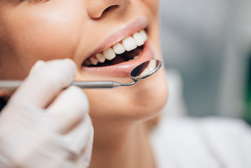 close up of dental examination